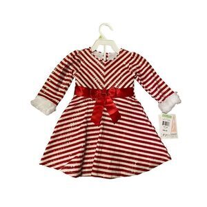 Bonnie Jean Size 18 MoCandycane Stripe Christmas Holiday Party Dress Baby Outfit